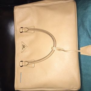 Prada Saffiano Lux Large Tote Caramel